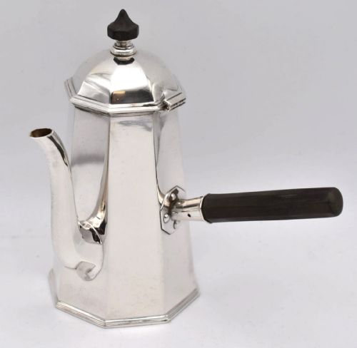 EDWARDIAN SILVER SIDEHANDLED COFFEE POT MILK JUG HARRISON BROTHERS HOWSON - ADDITIONAL PHOTO 2