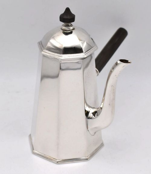 EDWARDIAN SILVER SIDEHANDLED COFFEE POT MILK JUG HARRISON BROTHERS HOWSON - ADDITIONAL PHOTO 3