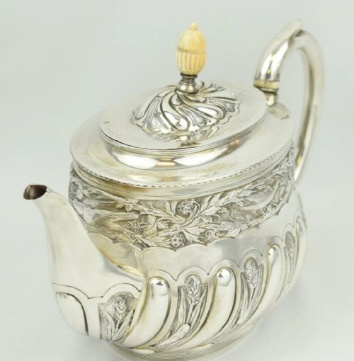 STYLISH ART NOUVEAU SOLID SILVER 3 PIECE TEA SET BIRMINGHAM 1924 FS - ADDITIONAL PHOTO 3