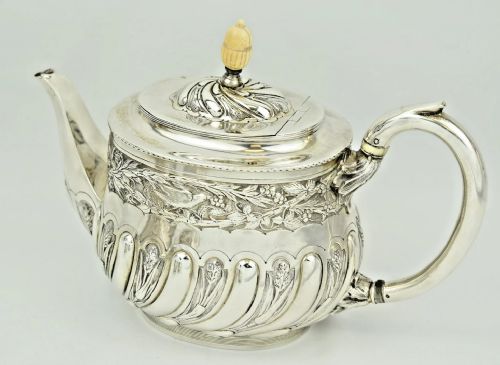 STYLISH ART NOUVEAU SOLID SILVER 3 PIECE TEA SET BIRMINGHAM 1924 FS - ADDITIONAL PHOTO 4