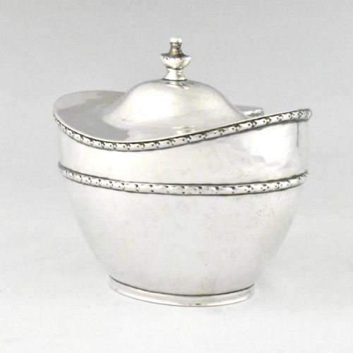 STERLING SILVER TEA CADDY 1945 BIRMINGHAM BY ERNEST DRUIFF CO - ADDITIONAL PHOTO 1