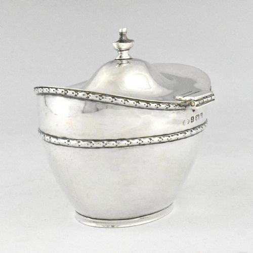 STERLING SILVER TEA CADDY 1945 BIRMINGHAM BY ERNEST DRUIFF CO - ADDITIONAL PHOTO 2