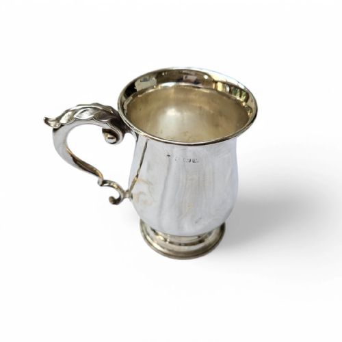 ANTIQUE SOLID SILVER CHRISTENING MUG ROCOCO SCROLL HANDLE BALUSTER FORM - ADDITIONAL PHOTO 2
