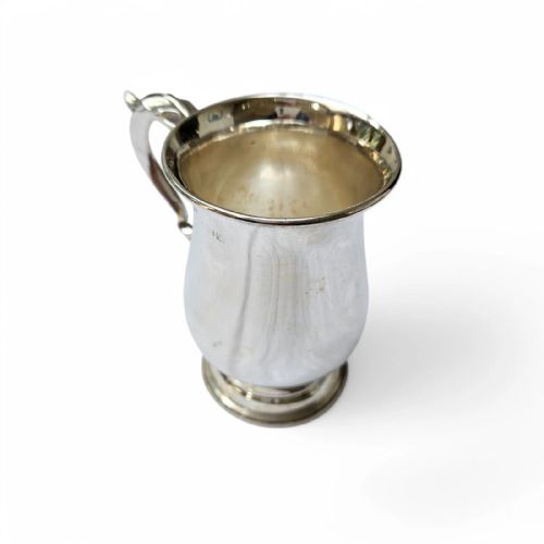 ANTIQUE SOLID SILVER CHRISTENING MUG ROCOCO SCROLL HANDLE BALUSTER FORM - ADDITIONAL PHOTO 3
