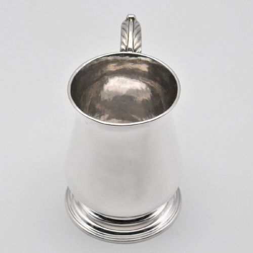 1742 LONDON GEORGIAN SOLID SILVER TANKARD ANTIQUE 18THC MUG 2389G - ADDITIONAL PHOTO 1