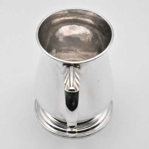 1742 LONDON GEORGIAN SOLID SILVER TANKARD ANTIQUE 18THC MUG 2389G - ADDITIONAL PHOTO 3