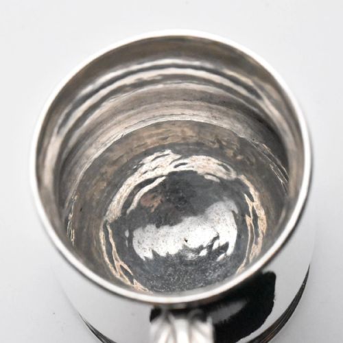1742 LONDON GEORGIAN SOLID SILVER TANKARD ANTIQUE 18THC MUG 2389G - ADDITIONAL PHOTO 4