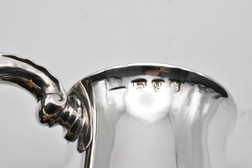 1742 LONDON GEORGIAN SOLID SILVER TANKARD ANTIQUE 18THC MUG 2389G - ADDITIONAL PHOTO 5