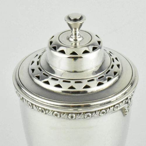 1934 ROBERTS BELK ART DECO SOLID SILVER POLYGON SIDES ROUND TOP SUGAR SHAKER - ADDITIONAL PHOTO 1
