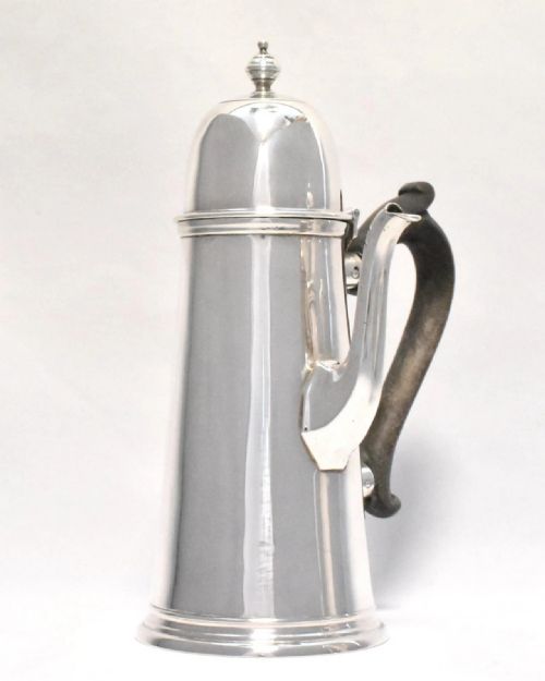 PAIR OF GEORGE I STYLE CHOCOLATE STERLING SILVER POTS 1904 LONDON ROBERT STEWART - ADDITIONAL PHOTO 7