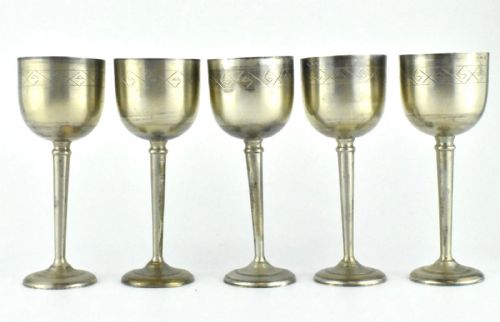10 PCS ANTIQUE RUSSIAN JUDAICA 875 SILVER KIDDUSH CUPS - ADDITIONAL PHOTO 1