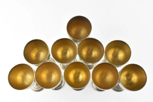 10 PCS ANTIQUE RUSSIAN JUDAICA 875 SILVER KIDDUSH CUPS - ADDITIONAL PHOTO 12