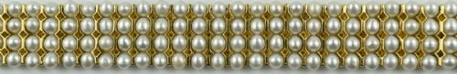 VINTAGE MID CENTURY CULTURED PEARL DIAMOND BRACELET SET IN 18KT YELLOW GOLD - ADDITIONAL PHOTO 8
