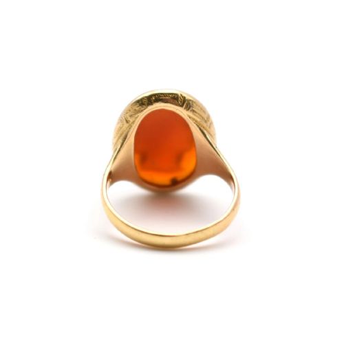 ANTIQUE 18CT GOLD CARNELIAN INTAGLIO RING CLASSICAL FEMALE PORTRAIT CIRCA 1830'S - ADDITIONAL PHOTO 7