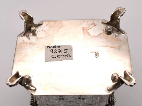 VICTORIAN WALKER HALL SILVER PLATED CUT GLASS BISCUIT BARREL CIRCA 1860S - ADDITIONAL PHOTO 14