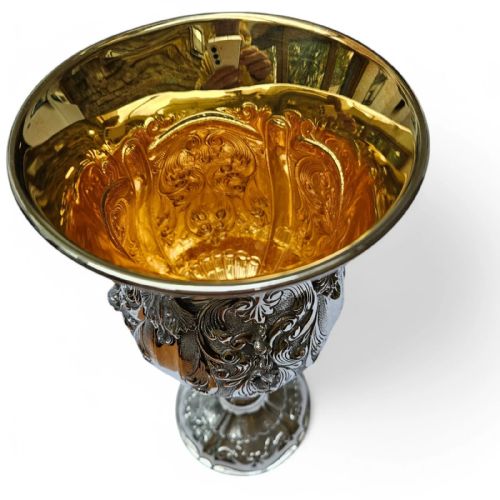 A FINE QUALITY LARGE VINTAGE JUDAICA ELIYAHU PESACH CUP IN STERLING SILVER - ADDITIONAL PHOTO 2