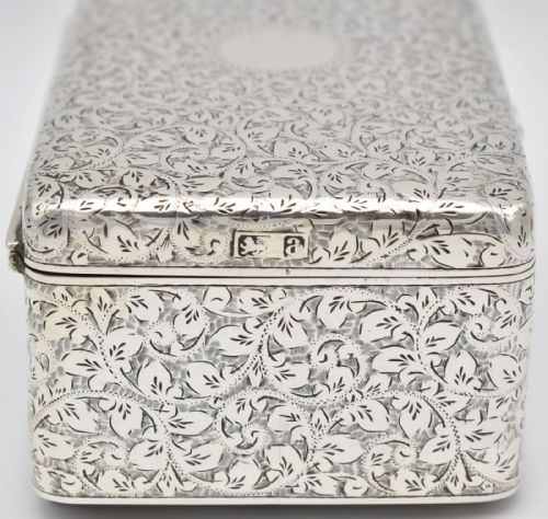 EDWARDIAN SILVER ENGRAVED FLORAL SCROLLS CIGARETTE BOX BY A J ZIMMERMAN LTD - ADDITIONAL PHOTO 3