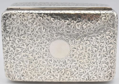 EDWARDIAN SILVER ENGRAVED FLORAL SCROLLS CIGARETTE BOX BY A J ZIMMERMAN LTD - ADDITIONAL PHOTO 5