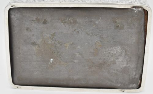 EDWARDIAN SILVER ENGRAVED FLORAL SCROLLS CIGARETTE BOX BY A J ZIMMERMAN LTD - ADDITIONAL PHOTO 6