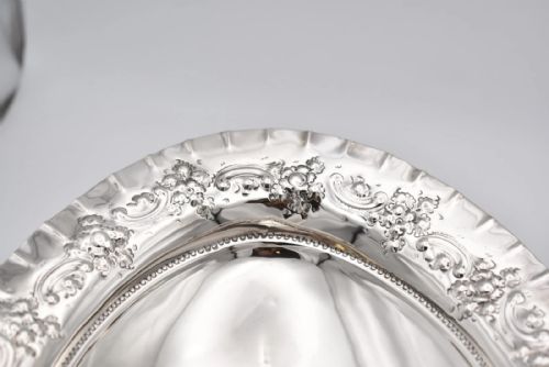 SOLID SILVER BASKET WITH EMBOSSED DETAILING JAMES DEAKIN SONS SHEFFIELD 1897 - ADDITIONAL PHOTO 9