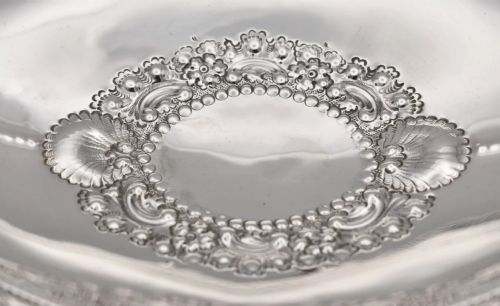 SOLID SILVER BASKET WITH EMBOSSED DETAILING JAMES DEAKIN SONS SHEFFIELD 1897 - ADDITIONAL PHOTO 10