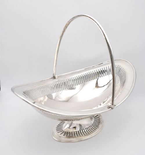 EDWARDIAN SOLID SILVER FRETWORK BASKET BY HAMMOND CREAKE CO SHEFFIELD 1910 - ADDITIONAL PHOTO 6