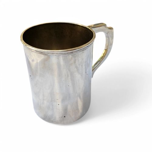 ANTIQUE STERLING SILVER TANKARD ELEGANT HANDCRAFTED DESIGN CIRCA 19TH CENTURY - ADDITIONAL PHOTO 3