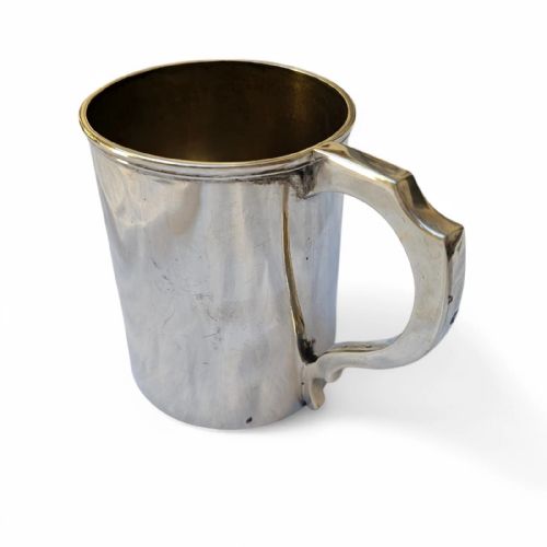 ANTIQUE STERLING SILVER TANKARD ELEGANT HANDCRAFTED DESIGN CIRCA 19TH CENTURY - ADDITIONAL PHOTO 4
