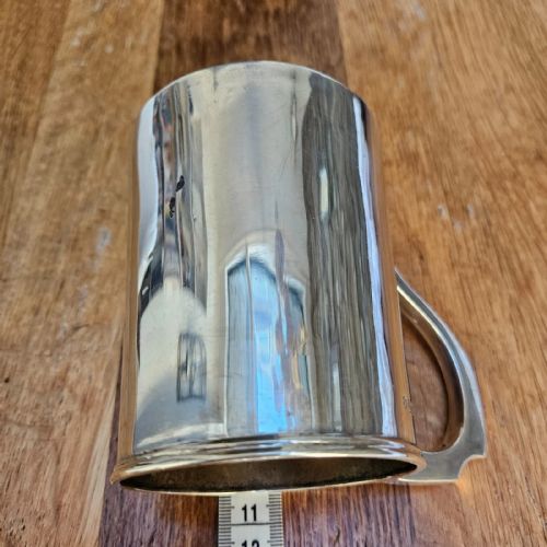 ANTIQUE STERLING SILVER TANKARD ELEGANT HANDCRAFTED DESIGN CIRCA 19TH CENTURY - ADDITIONAL PHOTO 8