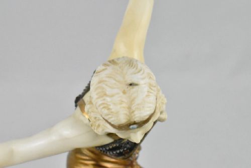 PAUL PHILIPPE RUSSIAN DANCER ART DECO CHRYSELEPHANTINE BRONZE IVORY SCULPTURE - ADDITIONAL PHOTO 8