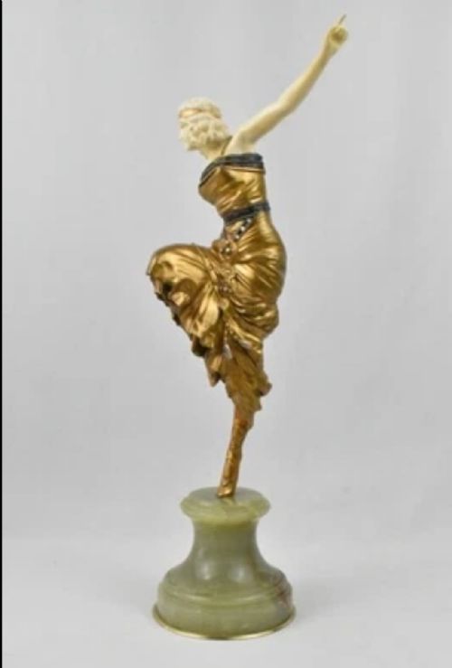 PAUL PHILIPPE RUSSIAN DANCER ART DECO CHRYSELEPHANTINE BRONZE IVORY SCULPTURE - ADDITIONAL PHOTO 13