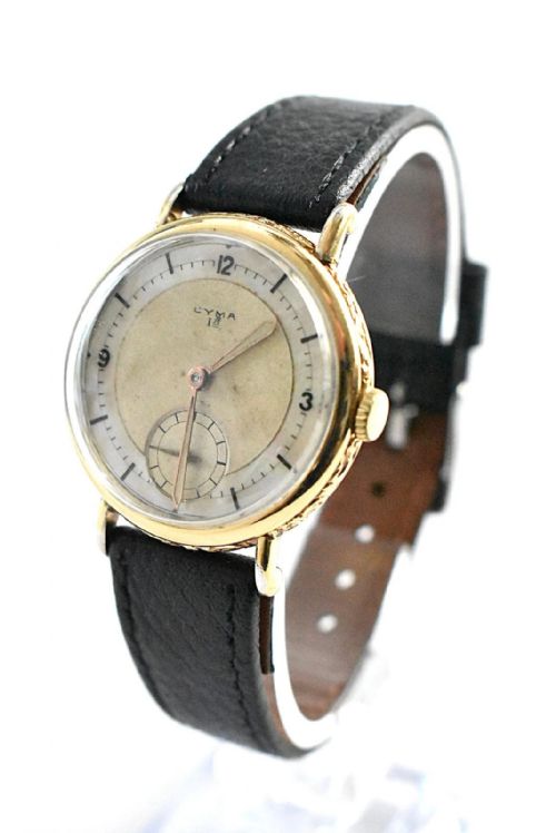 A VINTAGE 1940S CYMA MENS WRISTWATCH 9CT SOLID GOLD MOTHEROFPEARL DIAL - ADDITIONAL PHOTO 1