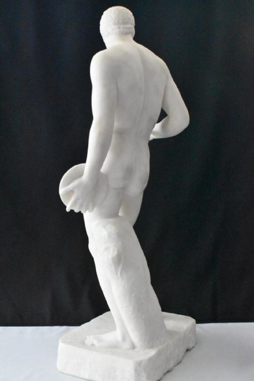 LARGE ANTIQUE MARBLE STATUE DISCOPHOROS 58CM TALL CIRCA MID 19TH CENTURY - ADDITIONAL PHOTO 2