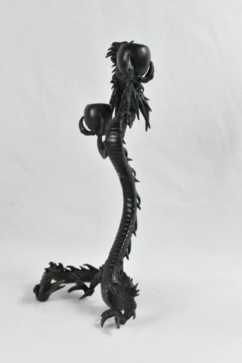 JAPANESE BRONZE DRAGON VASE WITH TWO DRAGON CANDLE HOLDER - ADDITIONAL PHOTO 10