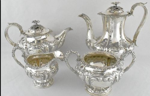 1842 VICTORIAN FOURPIECE STERLING SILVER TEA AND COFFEE SET BY WILLIAM HUNTER - ADDITIONAL PHOTO 6