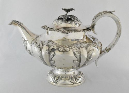 1842 VICTORIAN FOURPIECE STERLING SILVER TEA AND COFFEE SET BY WILLIAM HUNTER - ADDITIONAL PHOTO 7