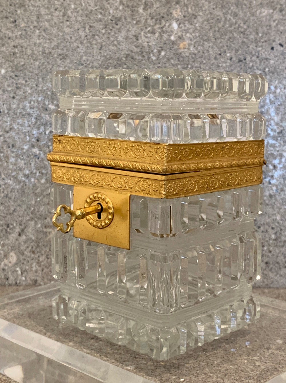 Baccarat Charles X Glass Casket / Box Antique Bronze Mounted View III