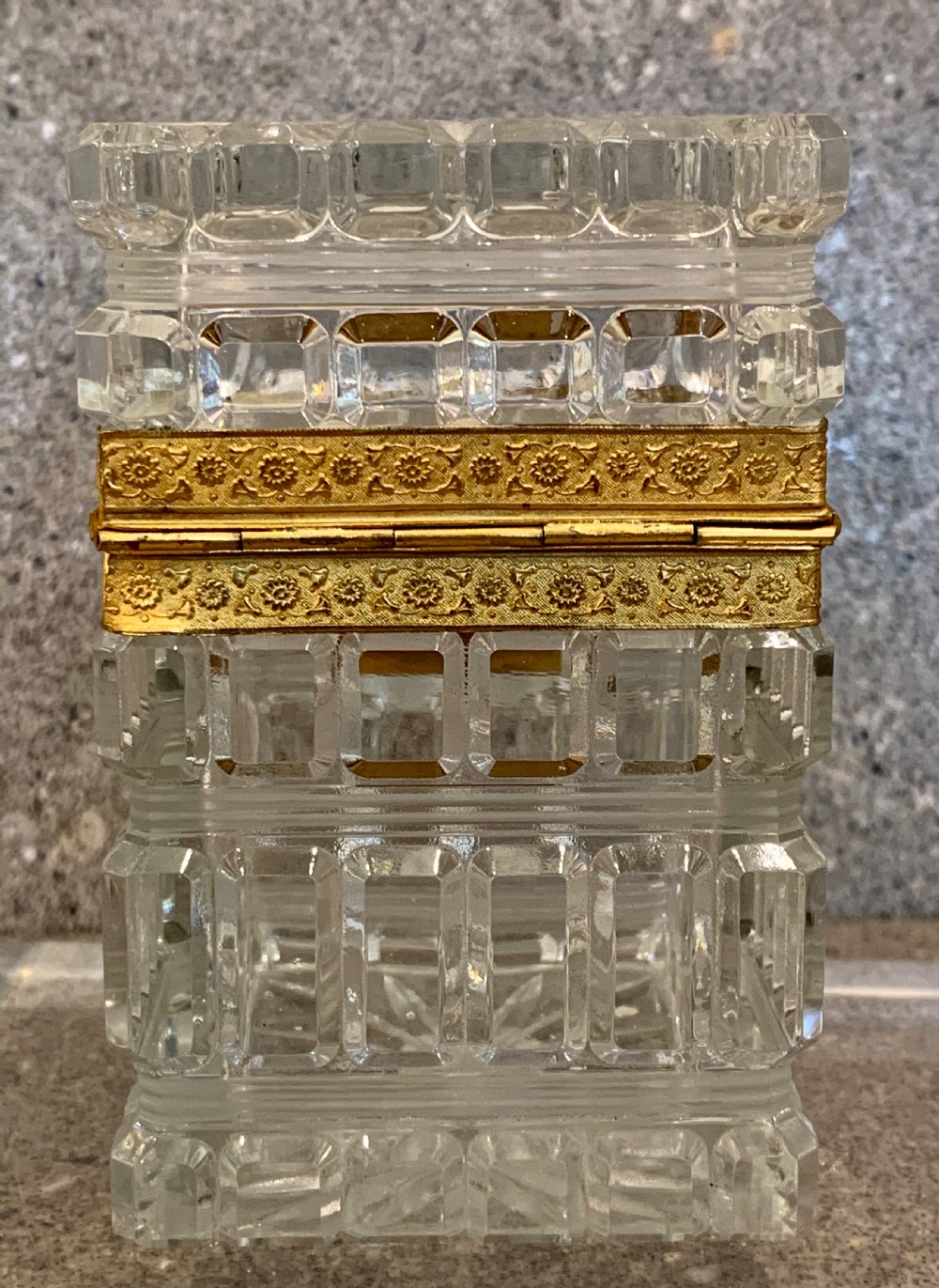 Baccarat Charles X Glass Casket / Box Antique Bronze Mounted View IV