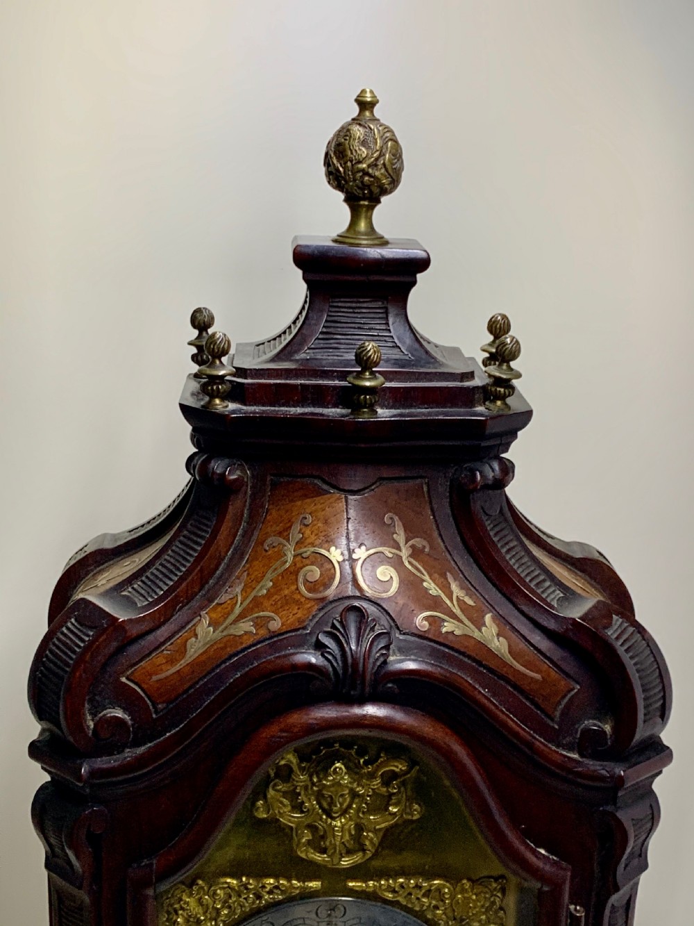 A Large French Brass inlaid Mahogany Planchon A Paris mantel clock. View XVI