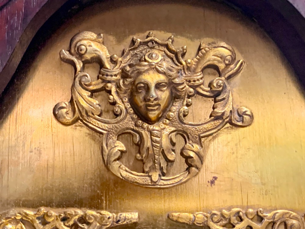 A Large French Brass inlaid Mahogany Planchon A Paris mantel clock. View XVII