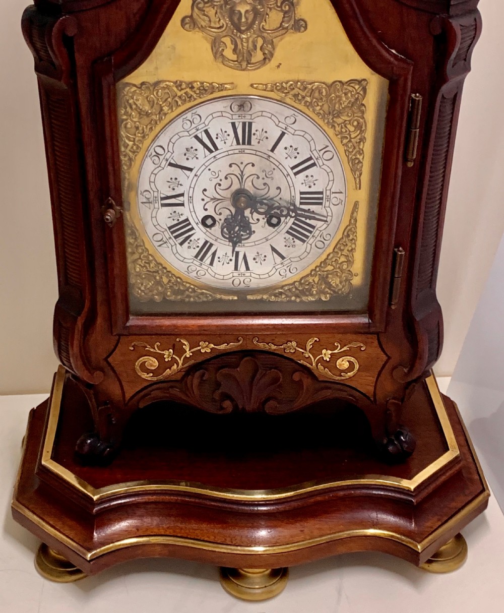 A Large French Brass inlaid Mahogany Planchon A Paris mantel clock. View XIX
