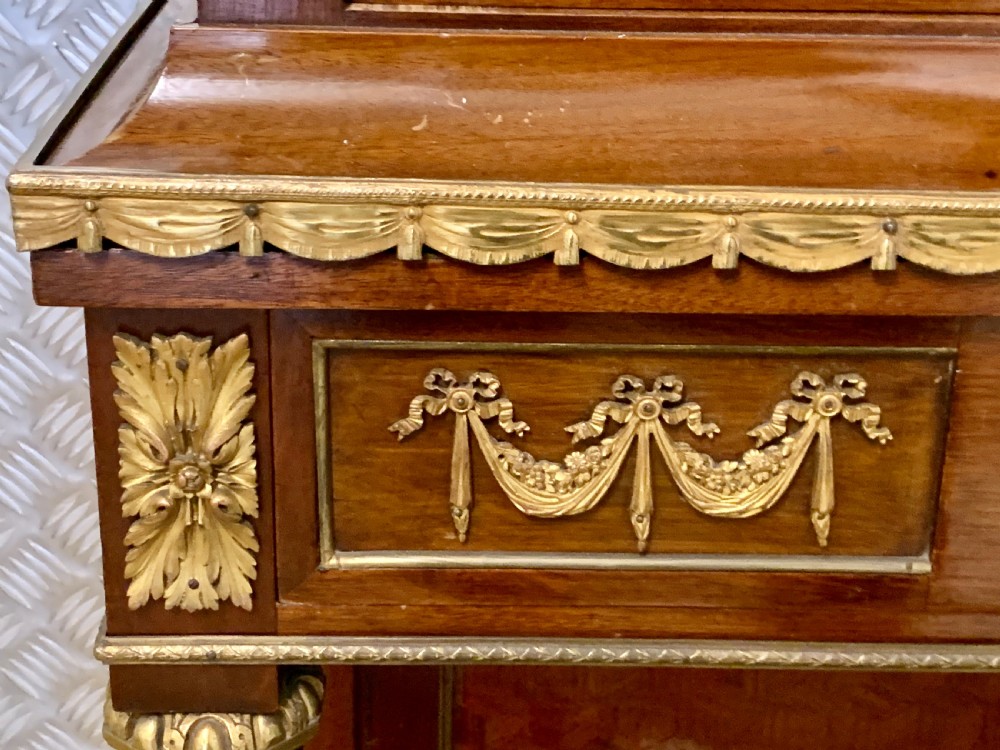 A FRENCH ORMOLU-MOUNTED MAHOGANY AND PARQUETRY VITRINE-ON-STAND View XII