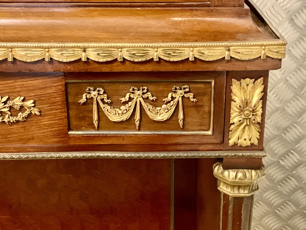 A FRENCH ORMOLU-MOUNTED MAHOGANY AND PARQUETRY VITRINE-ON-STAND View XIII