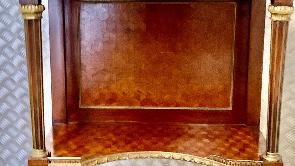 A FRENCH ORMOLU-MOUNTED MAHOGANY AND PARQUETRY VITRINE-ON-STAND View XIV