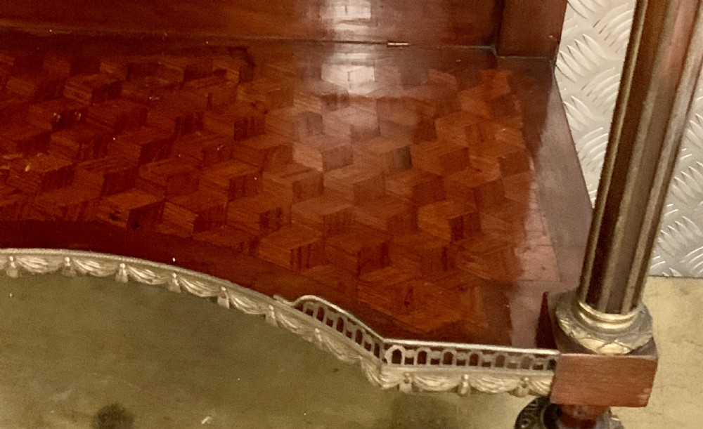A FRENCH ORMOLU-MOUNTED MAHOGANY AND PARQUETRY VITRINE-ON-STAND View XV