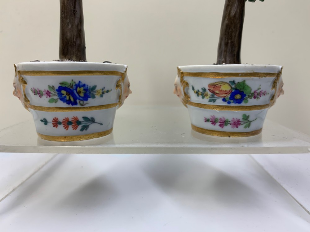Rare pair Meissen Marcolini Lemon Trees in Tubs Circa 1790 Porcelain  View VIII