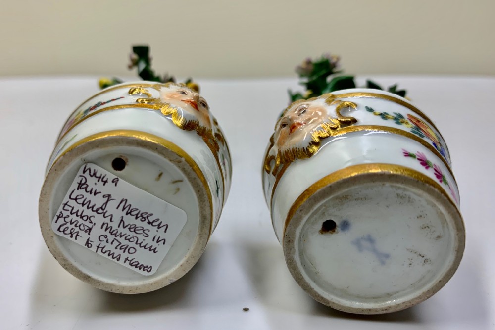 Rare pair Meissen Marcolini Lemon Trees in Tubs Circa 1790 Porcelain  View XIV