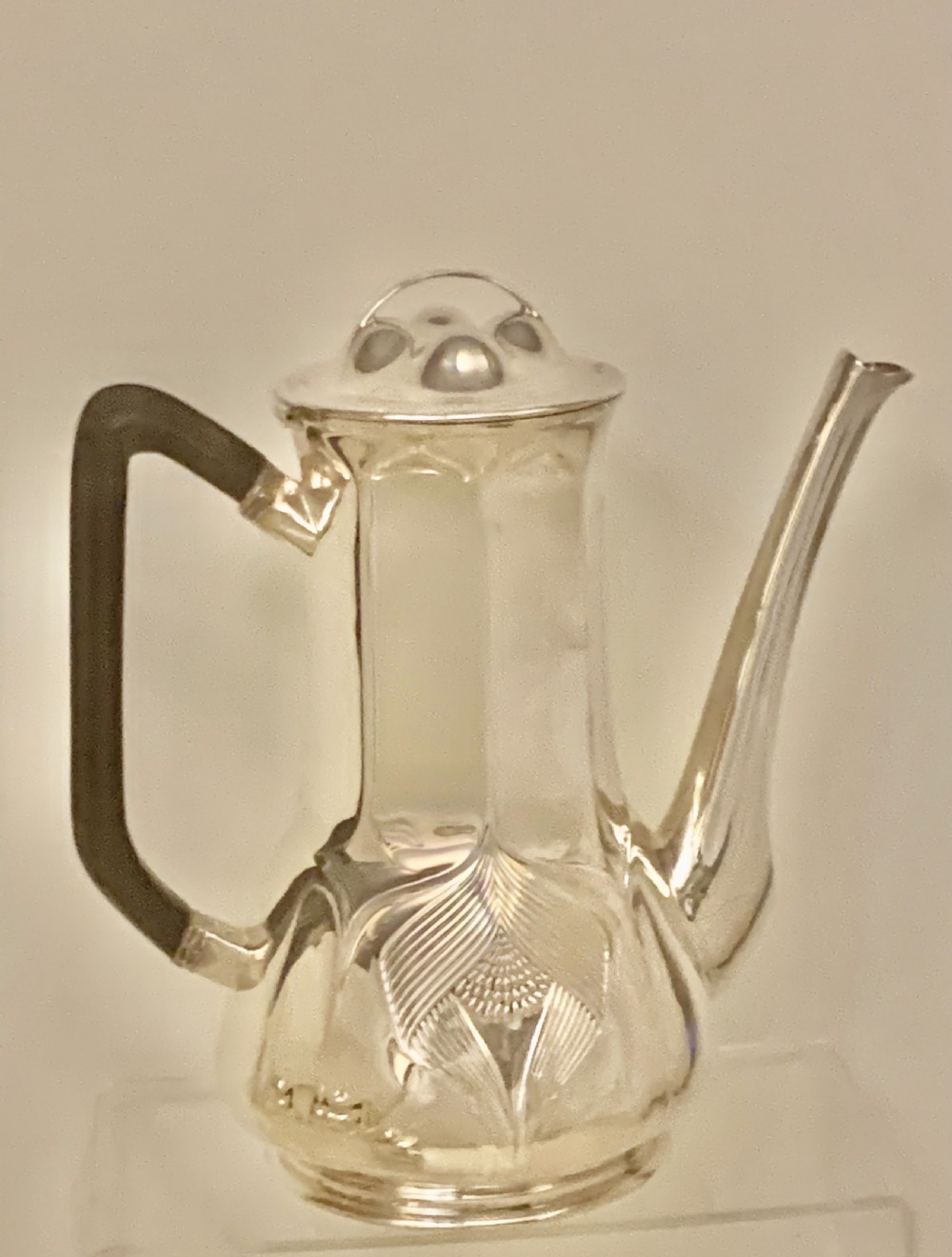 Rare Superb Orivit Sterling Silver Art Nouveau Coffee and Tea Service, Cologne, Germany,  View V