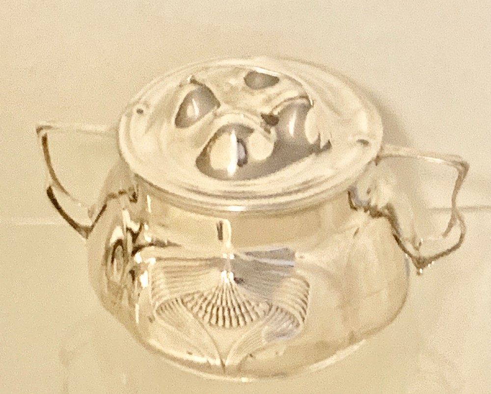 Rare Superb Orivit Sterling Silver Art Nouveau Coffee and Tea Service, Cologne, Germany,  View X