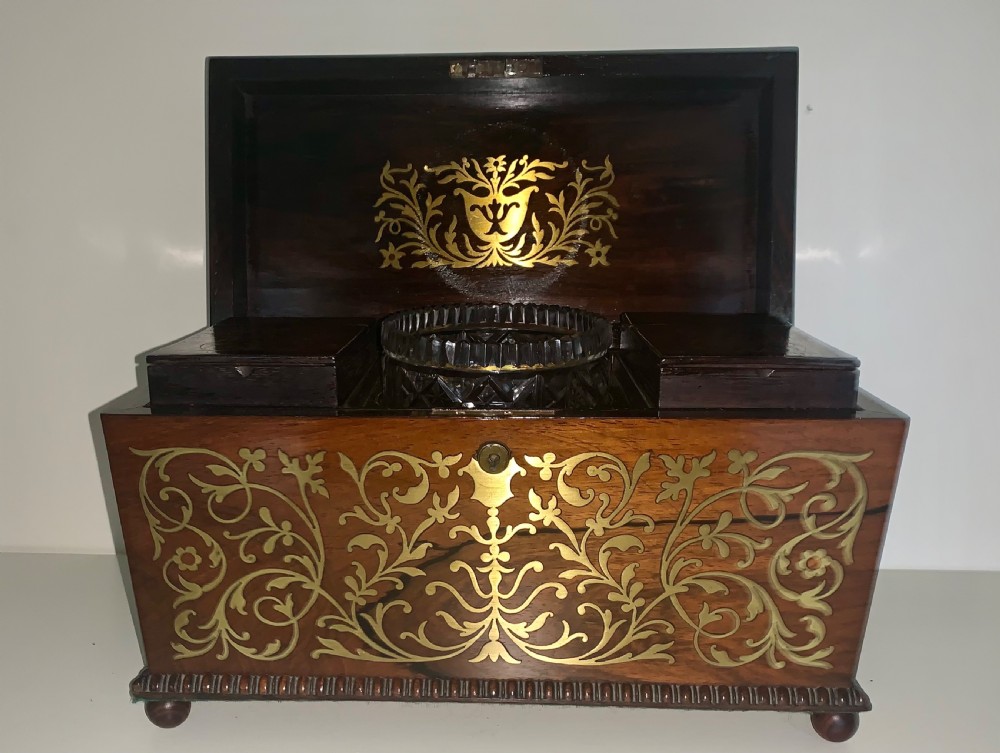  A Superb Sarcophagus Regency Rosewood Tea Caddy Antique Circa 1820's, View IX